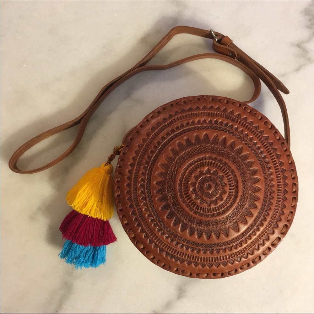 Leather tooled bag - handmade by Mexican artisans